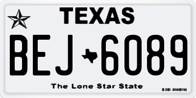 TX license plate BEJ6089