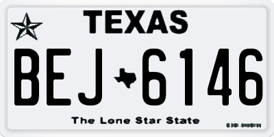 TX license plate BEJ6146