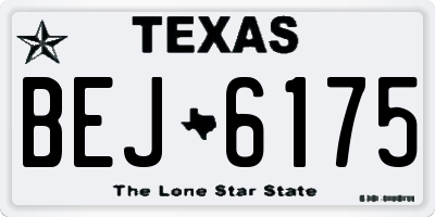 TX license plate BEJ6175