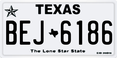 TX license plate BEJ6186