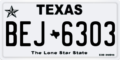 TX license plate BEJ6303
