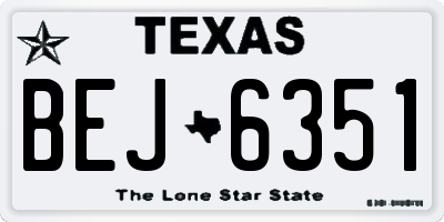 TX license plate BEJ6351