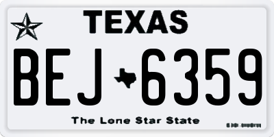 TX license plate BEJ6359
