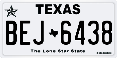 TX license plate BEJ6438