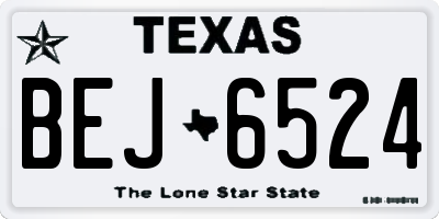 TX license plate BEJ6524