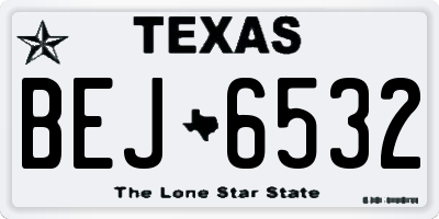 TX license plate BEJ6532