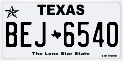 TX license plate BEJ6540