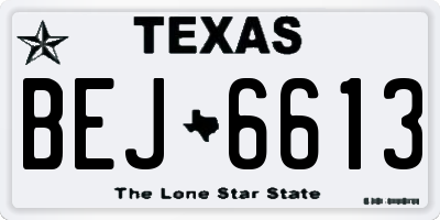 TX license plate BEJ6613