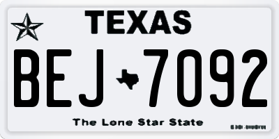 TX license plate BEJ7092