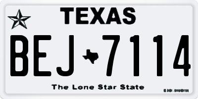 TX license plate BEJ7114