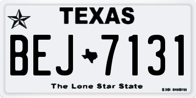 TX license plate BEJ7131