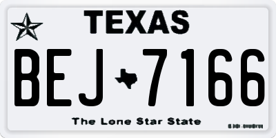 TX license plate BEJ7166