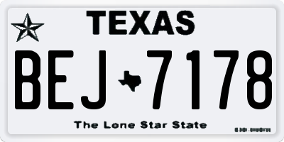 TX license plate BEJ7178