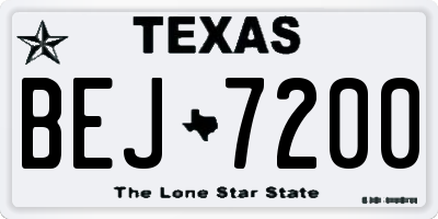 TX license plate BEJ7200