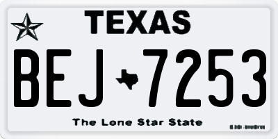 TX license plate BEJ7253
