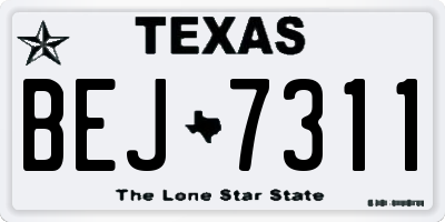 TX license plate BEJ7311