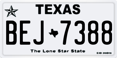 TX license plate BEJ7388