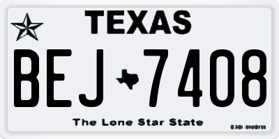 TX license plate BEJ7408