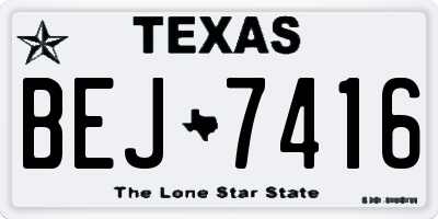 TX license plate BEJ7416