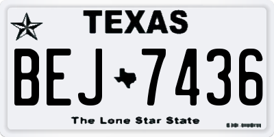 TX license plate BEJ7436