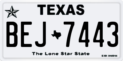 TX license plate BEJ7443