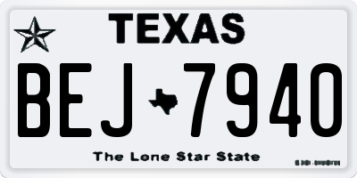 TX license plate BEJ7940