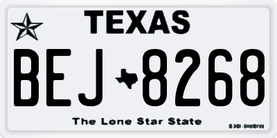 TX license plate BEJ8268