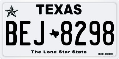 TX license plate BEJ8298