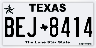 TX license plate BEJ8414