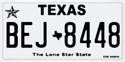 TX license plate BEJ8448