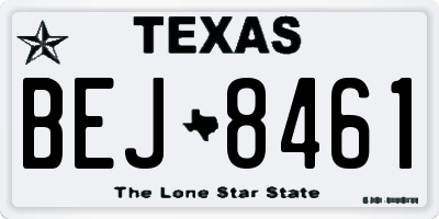 TX license plate BEJ8461