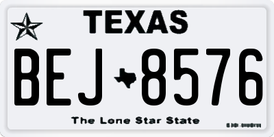TX license plate BEJ8576