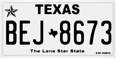 TX license plate BEJ8673