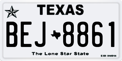 TX license plate BEJ8861