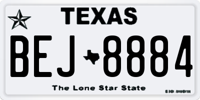 TX license plate BEJ8884