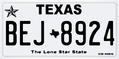TX license plate BEJ8924