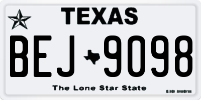 TX license plate BEJ9098