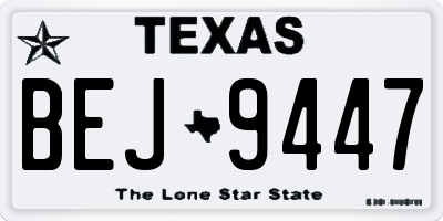 TX license plate BEJ9447