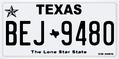 TX license plate BEJ9480