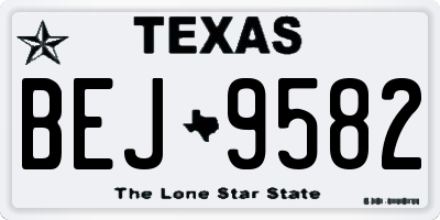 TX license plate BEJ9582