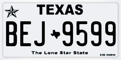 TX license plate BEJ9599
