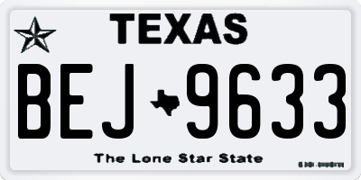 TX license plate BEJ9633
