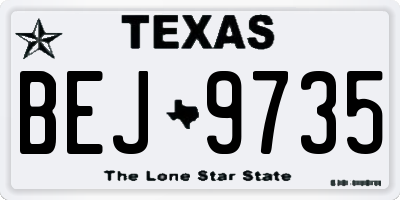 TX license plate BEJ9735