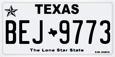 TX license plate BEJ9773