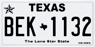 TX license plate BEK1132