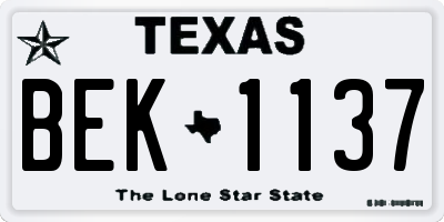 TX license plate BEK1137