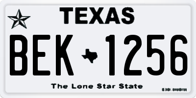 TX license plate BEK1256