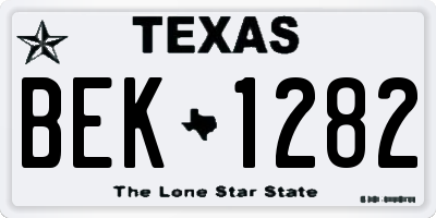 TX license plate BEK1282