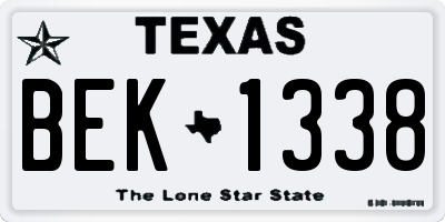 TX license plate BEK1338