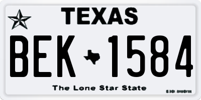 TX license plate BEK1584